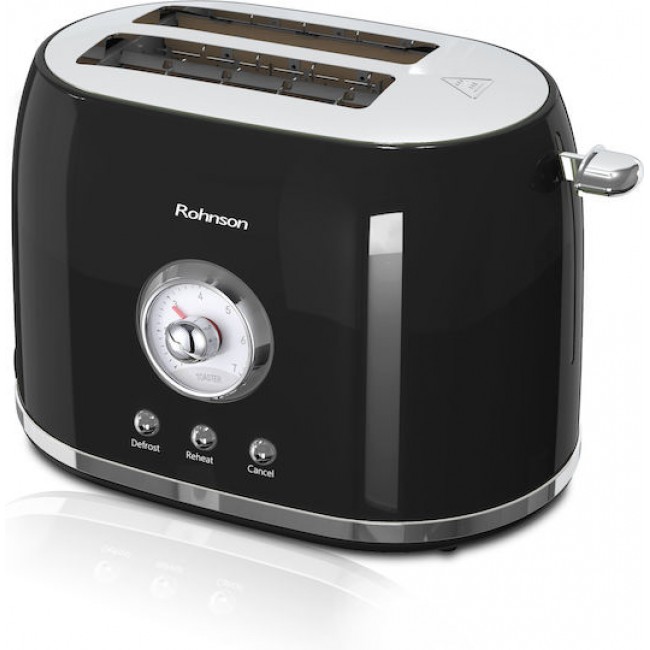 Rohnson R-2220 Μαύρη Φρυγανιέρα 2 Θέσεων Nostalgia 800W ***