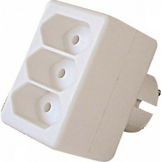 Eurolamp 147-10014 ΑΝΤΑΠΤΟΡΑΣ ΣΟΥΚΟ ΣE 3 AΠΛA ΜΕ ΠΡΟΣΤΑΣΙΑ ΕΠΑΦΩΝ