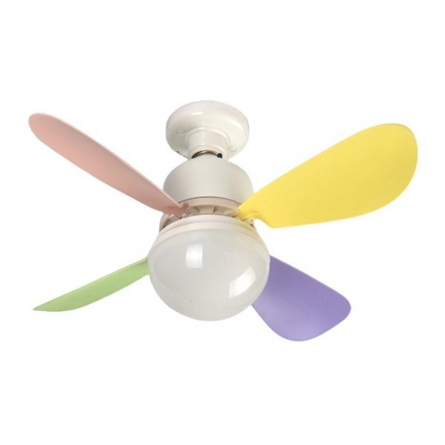 EUROLAMP 300-20516 ΑΝΕΜΙΣΤΗΡΑΣ-ΦΩΤΙΣΤΙΚΟ Φ42 ΜΕ 4 ΛΕΥΚΕΣ ΚΑΙ 4 ΧΡΩΜΑΤΙΣΤΕΣ ΦΤΕΡΩΤΕΣ 22W ΒΙΔΩΤΟΣ ΣΕ Ε27 ***