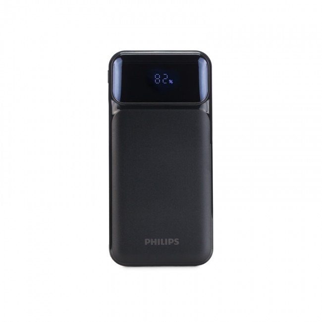 Philips DLP1922CB/GRS Μαύρο Power bank με γρήγορη φόρτιση, 2x USB-C, USB-A και ενσωματωμένα καλώδια φόρτισης USB-C, USB-A και lightning – 10000mAh