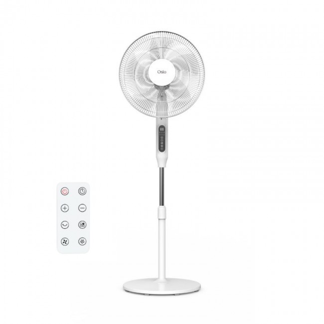 Osio OSF-9015 Λευκός αθόρυβος ανεμιστήρας δαπέδου 16” με BLDC motor, 24 ταχυτήτων με οθόνη και τηλεχειριστήριο-24W * Osio OSF-9015 Λευκός αθόρυβος ανεμιστήρας δαπέδου 16” με BLDC motor, 24 ταχυτήτων με οθόνη και τηλεχειριστήριο-24W *