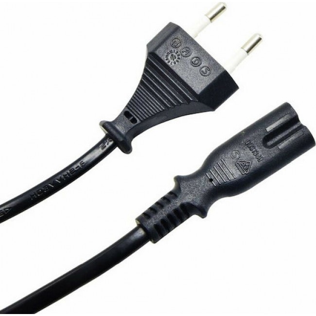 POWERTECH Καλώδιο τροφοδοσίας Euro VDE 2x0.5mm², PVC, copper, 1.5m **