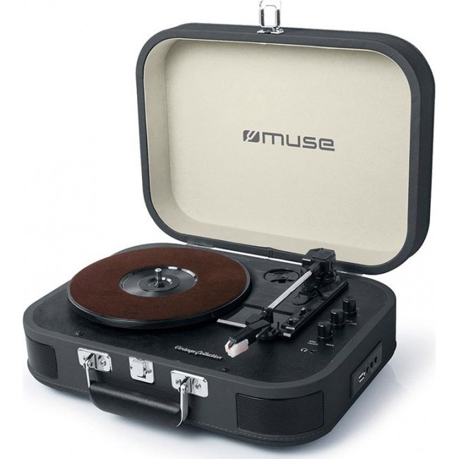Muse MT-201DG Μαύρο Βαλιτσάκι Πικάπ Με Ενσωματωμένα Ηχεία 