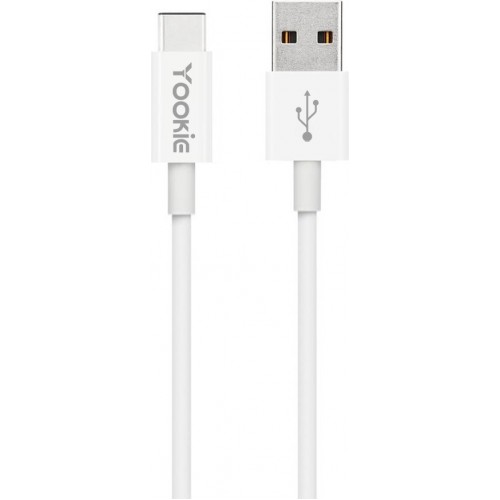 Yookie CB1 USB 2.0 Cable USB-C male - USB-A male Λευκό 3m (40151)