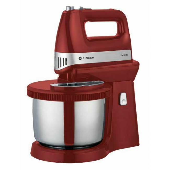 Singer Deluxe SM-500 Κόκκινο  Μίξερ με Inox Κάδο 3lt 500W ***