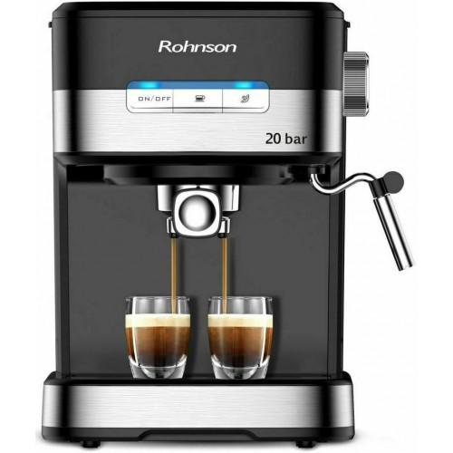 Rohnson R-990 Μαύρη Μηχανή Espresso 850W Πίεσης 20bar 