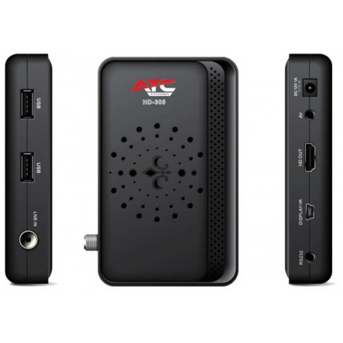 ATC Μαυρος Δορυφορικός Αποκωδικοποιητής HD-305 Full HD (1080p) DVB-S2 με Ενσωματωμένο Wi-Fi *