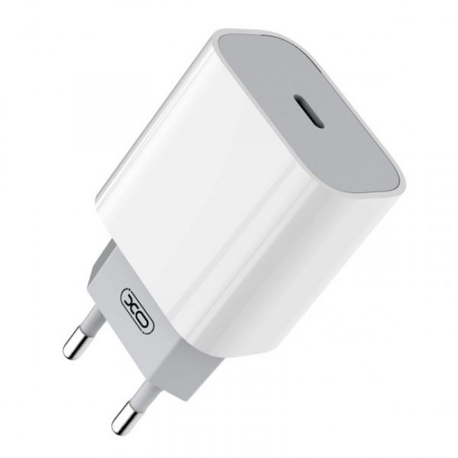 XO Φορτιστής με Θύρα USB-C και Καλώδιο USB-C 20W Power Delivery Λευκός (L77) 