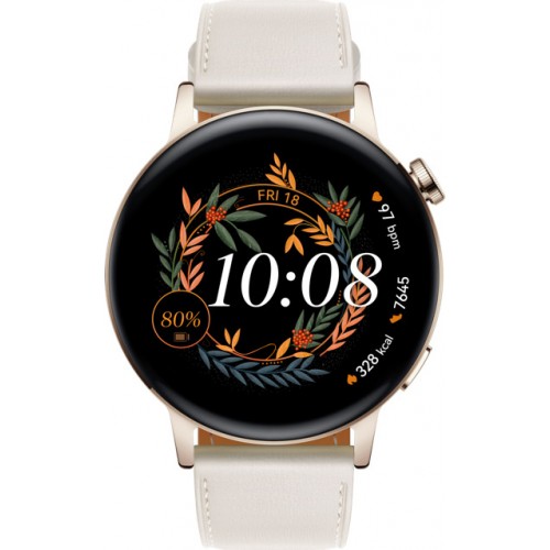 Huawei Watch GT 3 Λευκό Elegant Stainless Steel 42mm Αδιάβροχο με Παλμογράφο 