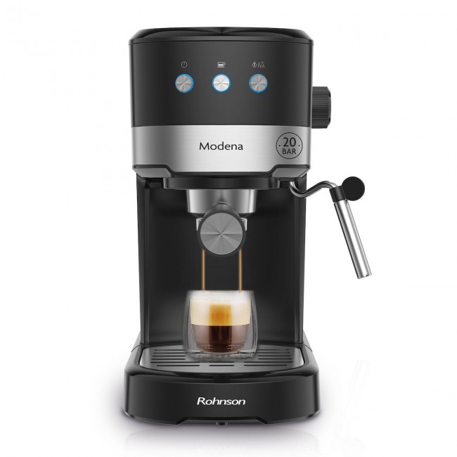Rohnson R-98012 Modena Μαύρη Μηχανή Espresso 1100W Πίεσης 20bar 