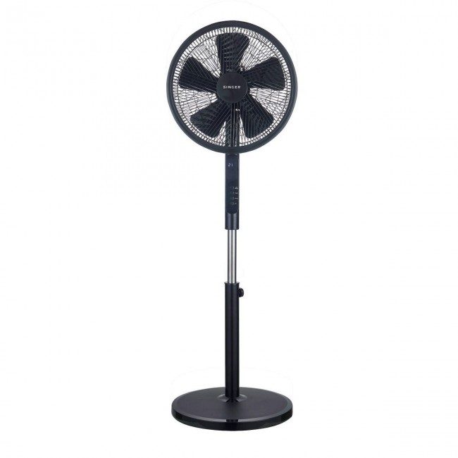 Singer 7010/01BL Μαύρος Ανεμιστήρας Ορθοστάτης 55W Διαμέτρου 40cm