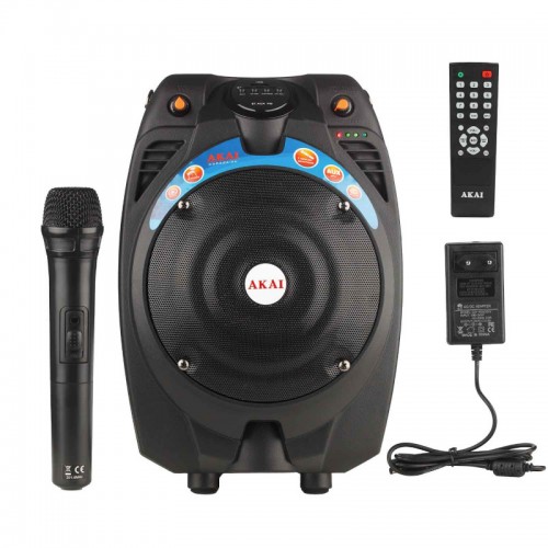 Akai SS022A-X6 Μαύρο Σύστημα Karaoke με Ασύρματo Μικρόφωνo 