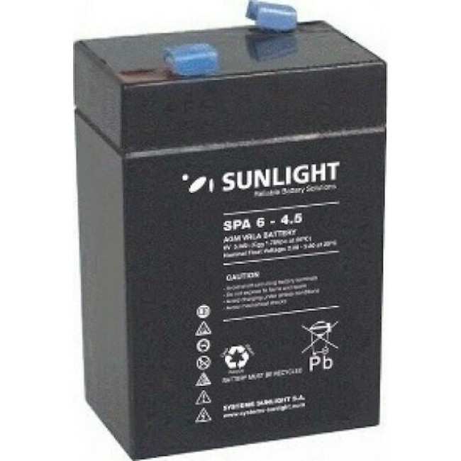 SunLight SPA 6-4.5 Μπαταρία UPS με Χωρητικότητα 4.5Ah και Τάση 6V (01.009.0002) **