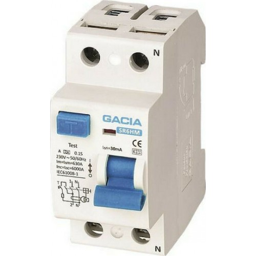 EUROLAMP 500-37000 ΡΕΛΕ ΔΙΑΡΡΟΗΣ 2Χ40Α 30mΑ GACIA TYPE AC
