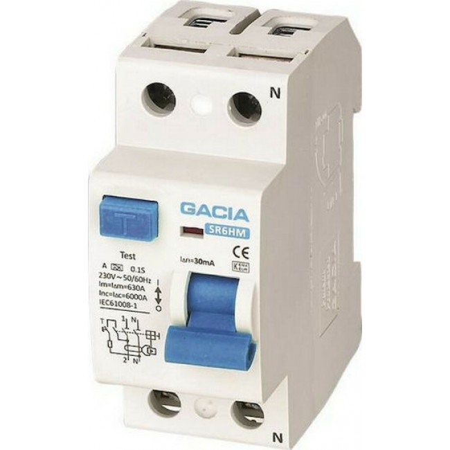 EUROLAMP 500-37000 ΡΕΛΕ ΔΙΑΡΡΟΗΣ 2Χ40Α 30mΑ GACIA TYPE AC