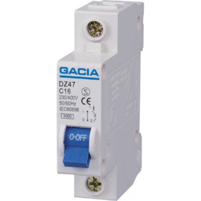 Gacia 500-42302 Αυτόματη Ασφάλεια 16A Μονοπολική AC