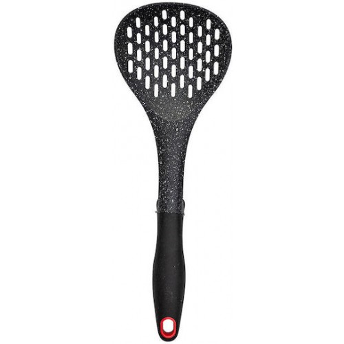 Estia 01-2688 Cooktech Ρηχή Κουτάλα Ξαφρίσματος Τρυπητή Πλαστική Μαύρη 32cm *