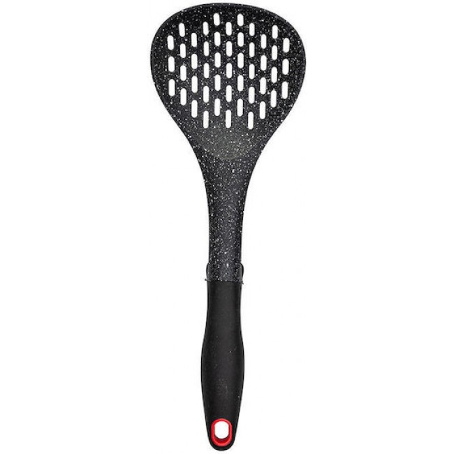 Estia 01-2688 Cooktech Ρηχή Κουτάλα Ξαφρίσματος Τρυπητή Πλαστική Μαύρη 32cm *