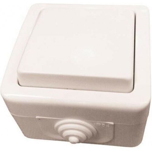 EUROLAMP 147-12210 ΔΙΑΚΟΠΤΗΣ ΕΞΩΤΕΡΙΚΟΣ ΑΠΛΟΣ ΛΕΥΚΟΣ ΙΡ54 **