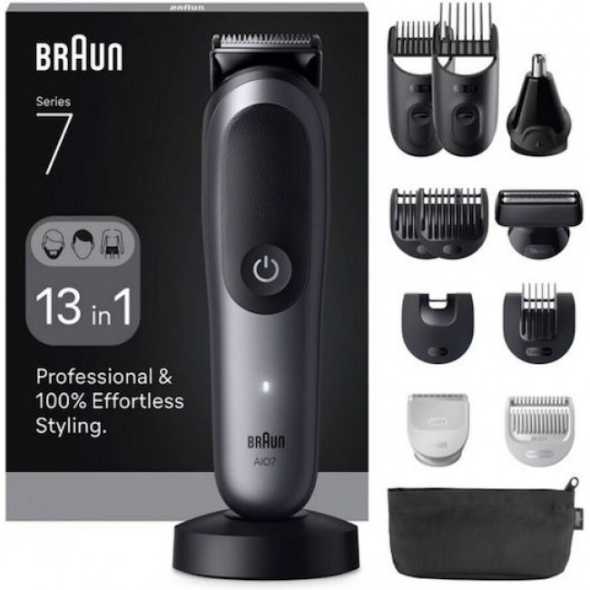 Braun Series 7 Σετ Κουρευτικής Μηχανής Μαύρο AIO7560