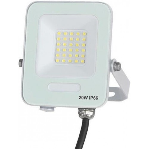 Eurolamp 147-69035 Στεγανός Προβολέας LED 20W Θερμό Λευκό 3000K IP66