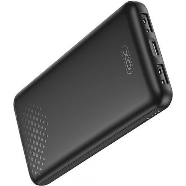 XO PB312 Power Bank 10000mAh με 2 Θύρες USB-A και Θύρα USB-C Μαύρο