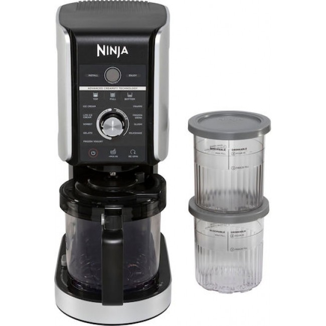 Ninja CREAMi Deluxe 10-in-1 Παγωτομηχανή 2x706ml Black / Silver 