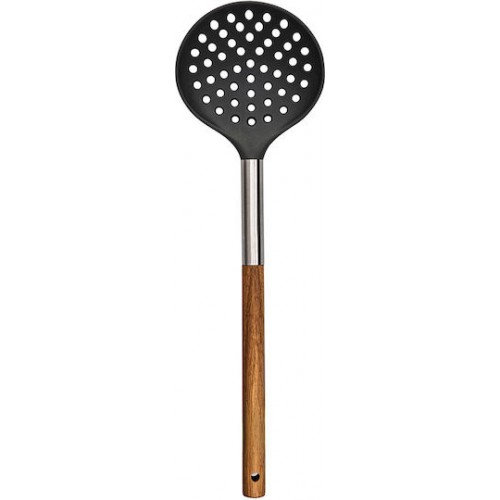 Homely 01-2633 Stone Ρηχή Κουτάλα Ξαφρίσματος Τρυπητή Ξύλινη Μπεζ 7.8cm *