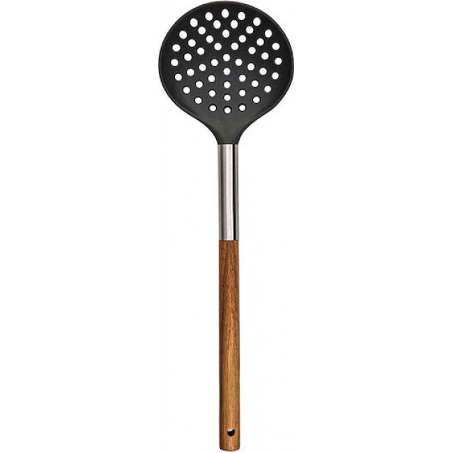 Homely 01-2633 Stone Ρηχή Κουτάλα Ξαφρίσματος Τρυπητή Ξύλινη Μπεζ 7.8cm *