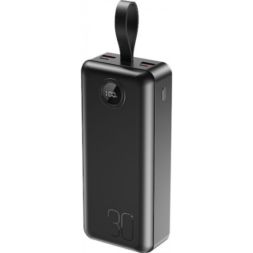 XO PR240 Power Bank Γρήγορης Φόρτισης USB-C 20W/USB-A 22.5W με οθόνη 30000mAh