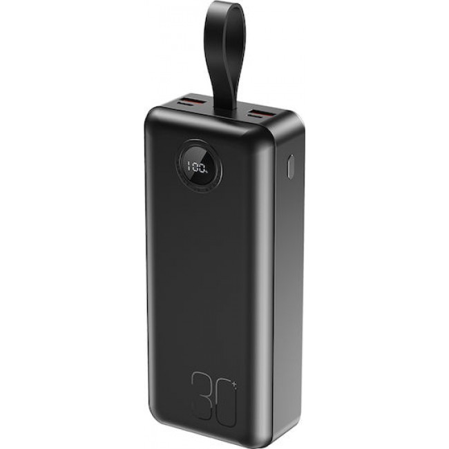 XO PR240 Power Bank Γρήγορης Φόρτισης USB-C 20W/USB-A 22.5W με οθόνη 30000mAh