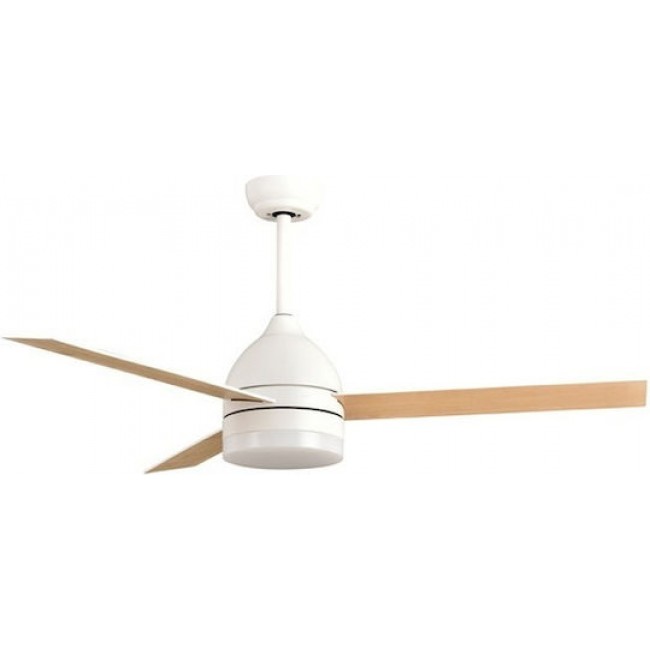 EUROLAMP 300-25064 ΑΝΕΜΙΣΤΗΡΑΣ ΟΡΟΦΗΣ ΧΡΩΜΑ ΛΕΥΚΟ-ΞΥΛΟ Φ107 22W DC ΜΟΤΕΡ ΜΕ LED ΦΩΣ ΚΑΙ ΚΟΝΤΡΟΛ