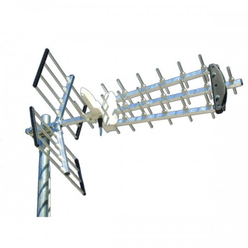 Mistral Antenna Triple Maxi Digital Εξωτερική Κεραία Τηλεόρασης (δεν απαιτεί τροφοδοσία) σε Ασημί Χρώμα Σύνδεση με Ομοαξονικό (Coaxial) Καλώδιο
