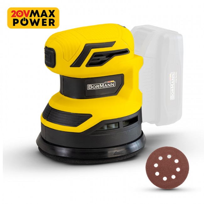 Bormann BCD2640 Έκκεντρο Τριβείο 125mm Μπαταρίας 20V Solo με Ρύθμιση Ταχύτητας και με Σύστημα Αναρρόφησης *
