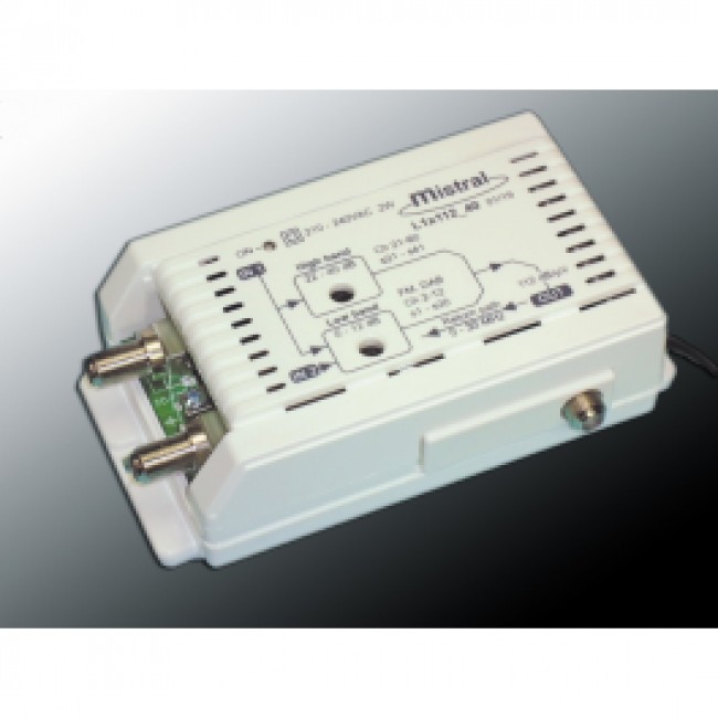 Mistral L1x112 Ενισχυτής Γραμμής VHF-UHF 40dB 1 εξόδου με φίλτρο LTE 5G