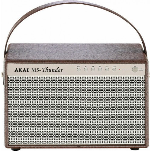 Akai  M5-Thunder Ηχείο Καφέ Bluetooth 30W με Διάρκεια Μπαταρίας έως 12 ώρες 