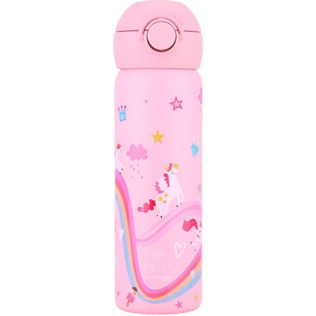 Estia 01-34207  Wonder Bottle Save The Aegean Παιδικό Παγούρι Θερμός Ανοξείδωτο με Καλαμάκι Non Spill Rainbow Dreams 500ml *