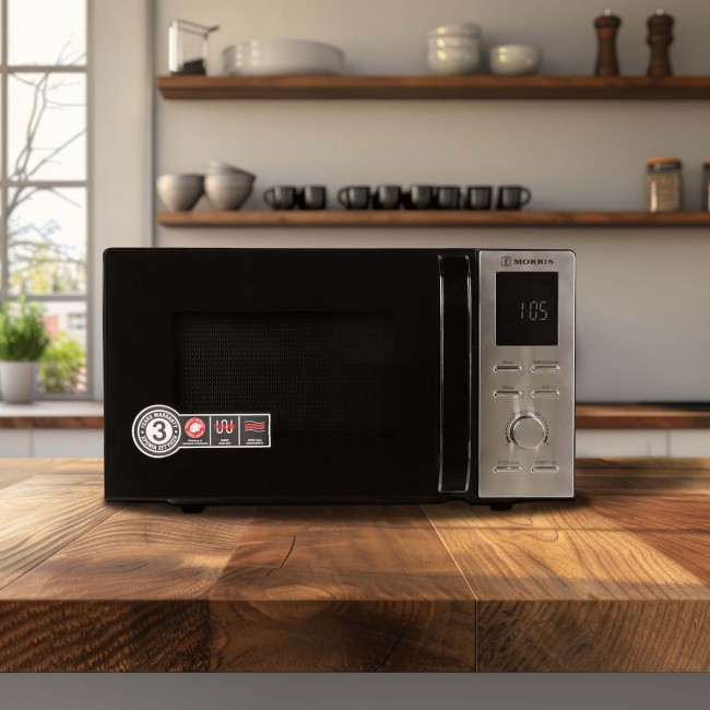 Morris K80208MW Φούρνος Μικροκυμάτων 20lt 800W με Grill 1000W Μαύρος