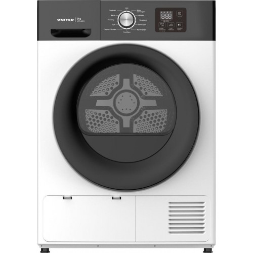 United UTD-9601 Στεγνωτήριο Ρούχων 9kg με Αντλία Θερμότητας & Anti-Wrinkle Λευκό *