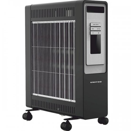 United UHQ-887 Σόμπα Χαλαζία 2200W με Θερμοστάτη, Τηλεχειριστήριο & LCD Μαύρη