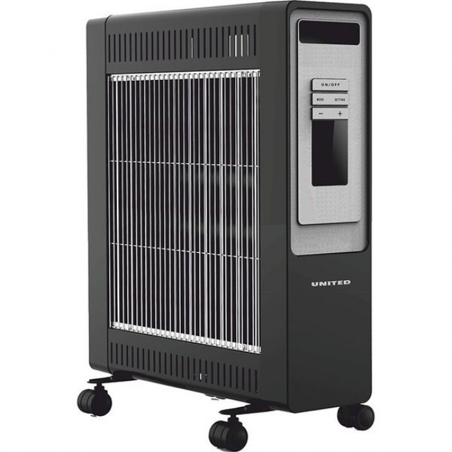United UHQ-887 Σόμπα Χαλαζία 2200W με Θερμοστάτη, Τηλεχειριστήριο & LCD Μαύρη United UHQ-887 Σόμπα Χαλαζία 2200W με Θερμοστάτη, Τηλεχειριστήριο & LCD Μαύρη