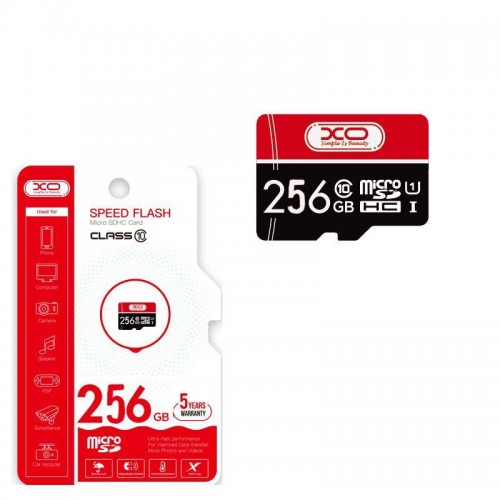 XO Κάρτα Μνήμης microSDXC 256GB Class 10 με Ταχύτητα Ανάγνωσης 90MB/s