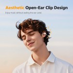 QCY Crossky C10 TWS Open-Ear Ασύρματα Ακουστικά Clip-On Bluetooth 5.4 IPX5 Λευκά