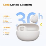 QCY Crossky C10 TWS Open-Ear Ασύρματα Ακουστικά Clip-On Bluetooth 5.4 IPX5 Λευκά