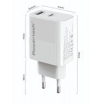 POWERTECH PT-1635 Φορτιστής Τοίχου 20W PD & QC 3.0 USB-A/USB-C με Καλώδιο USB-C Λευκός POWERTECH PT-1635 Φορτιστής Τοίχου 20W PD & QC 3.0 USB-A/USB-C με Καλώδιο USB-C Λευκός