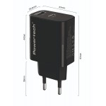 POWERTECH PT-1637 Φορτιστής Τοίχου 20W PD & QC 3.0 USB-A/USB-C με Καλώδιο USB-C Μαύρος POWERTECH PT-1637 Φορτιστής Τοίχου 20W PD & QC 3.0 USB-A/USB-C με Καλώδιο USB-C Μαύρος