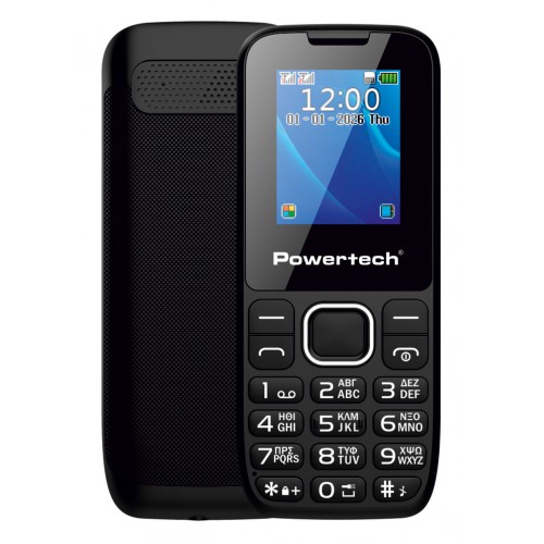 POWERTECH PTM-44 Milly Small III Κινητό 1.77" Dual SIM χωρίς Κάμερα με SOS Μαύρο *