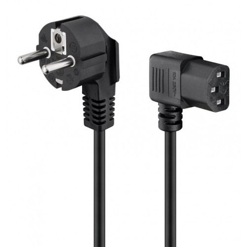 Goobay 96042 Γωνιακό Καλώδιο Τροφοδοσίας Schuko σε IEC C13 3x0.75mm² 1.5m Μαύρο