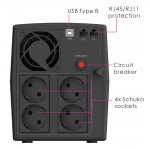 POWERTECH PT-1297 UPS Line Interactive με οθόνη, 1500VA, 900W, 4x Schuko, 2x RJ45/RJ11, USB Type B POWERTECH PT-1297 UPS Line Interactive με οθόνη, 1500VA, 900W, 4x Schuko, 2x RJ45/RJ11, USB Type B