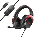 QCY Heroad VT200 Over Ear Gaming Headset με σύνδεση USB Black/Red for PC / PS4 / PS5 QCY Heroad VT200 Over Ear Gaming Headset με σύνδεση USB Black/Red for PC / PS4 / PS5